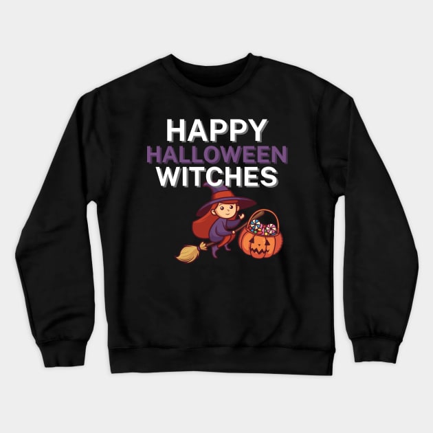 Happy halloween witches Crewneck Sweatshirt by maxcode